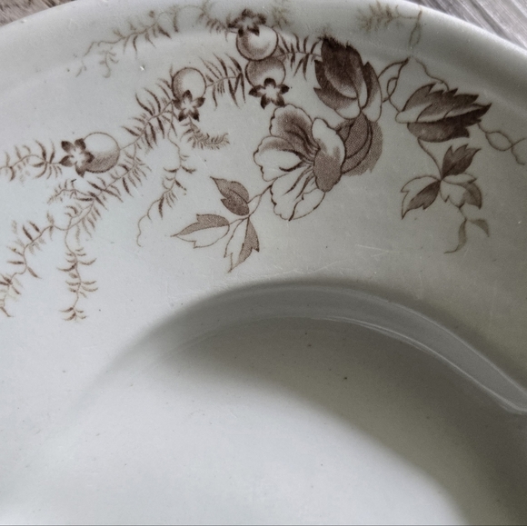 Antique Brown Transferware Serving Platter | Colonial Pottery 'Cluny' - Picture 4 of 7